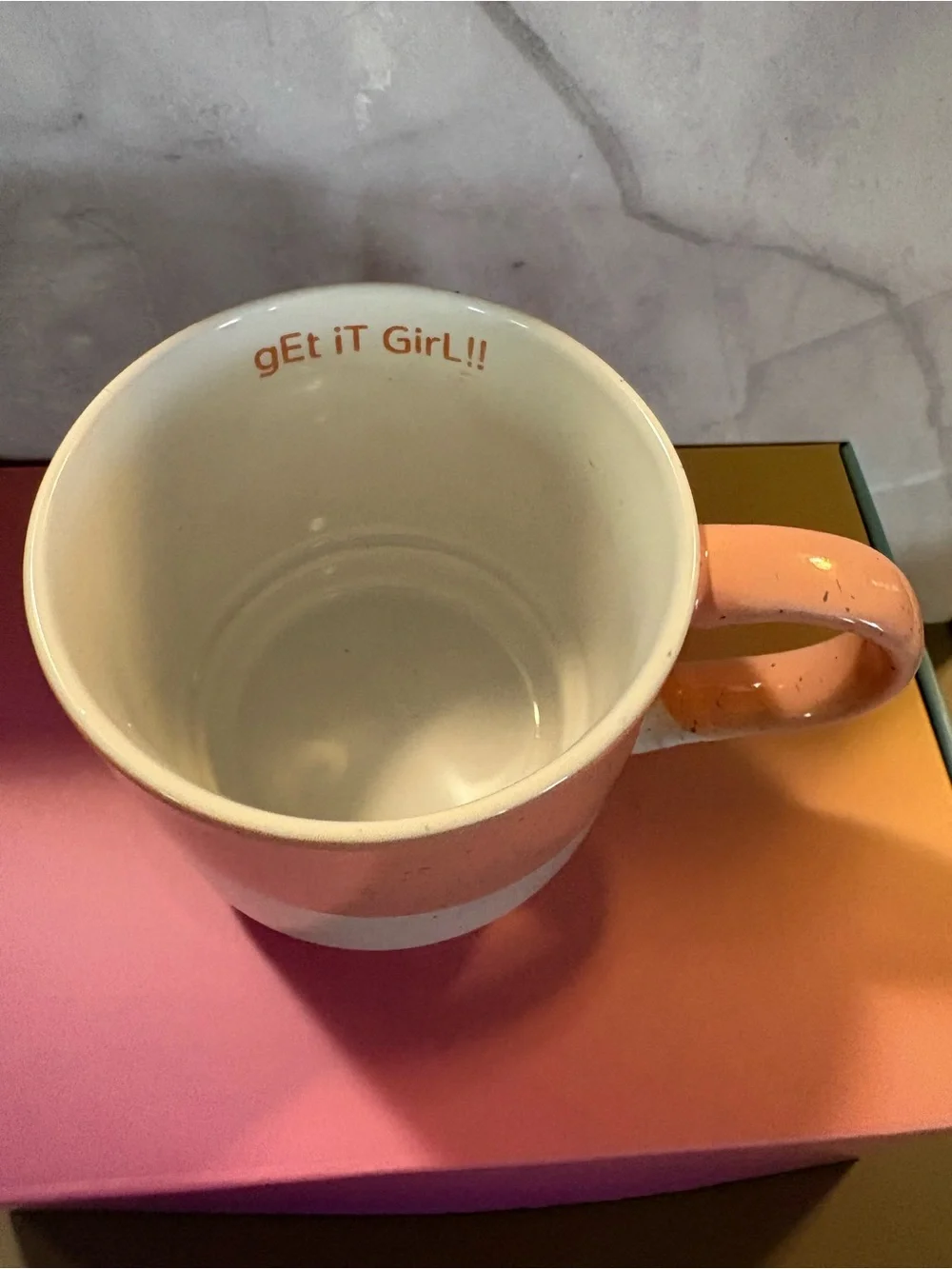 Get It Girl!! Pink and Cream Ceramic Coffee Mug